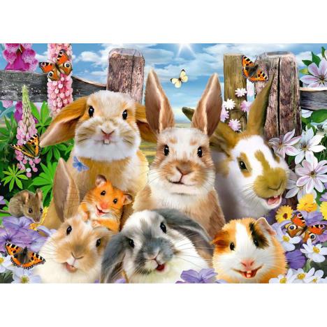 Rabbit Selfie XXL 100pc Jigsaw Puzzle Extra Image 1
